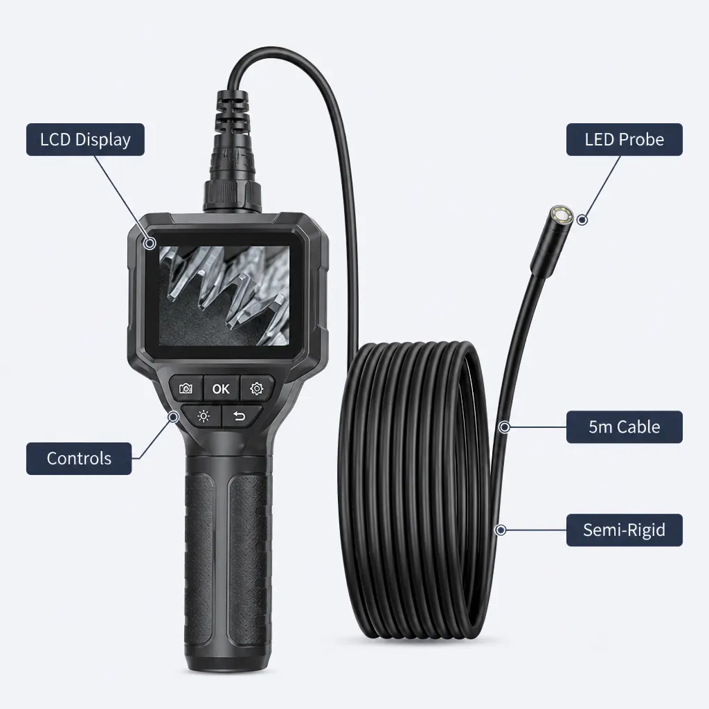 C30-M 5 M Single-Head Endoscope Camera controls and screen