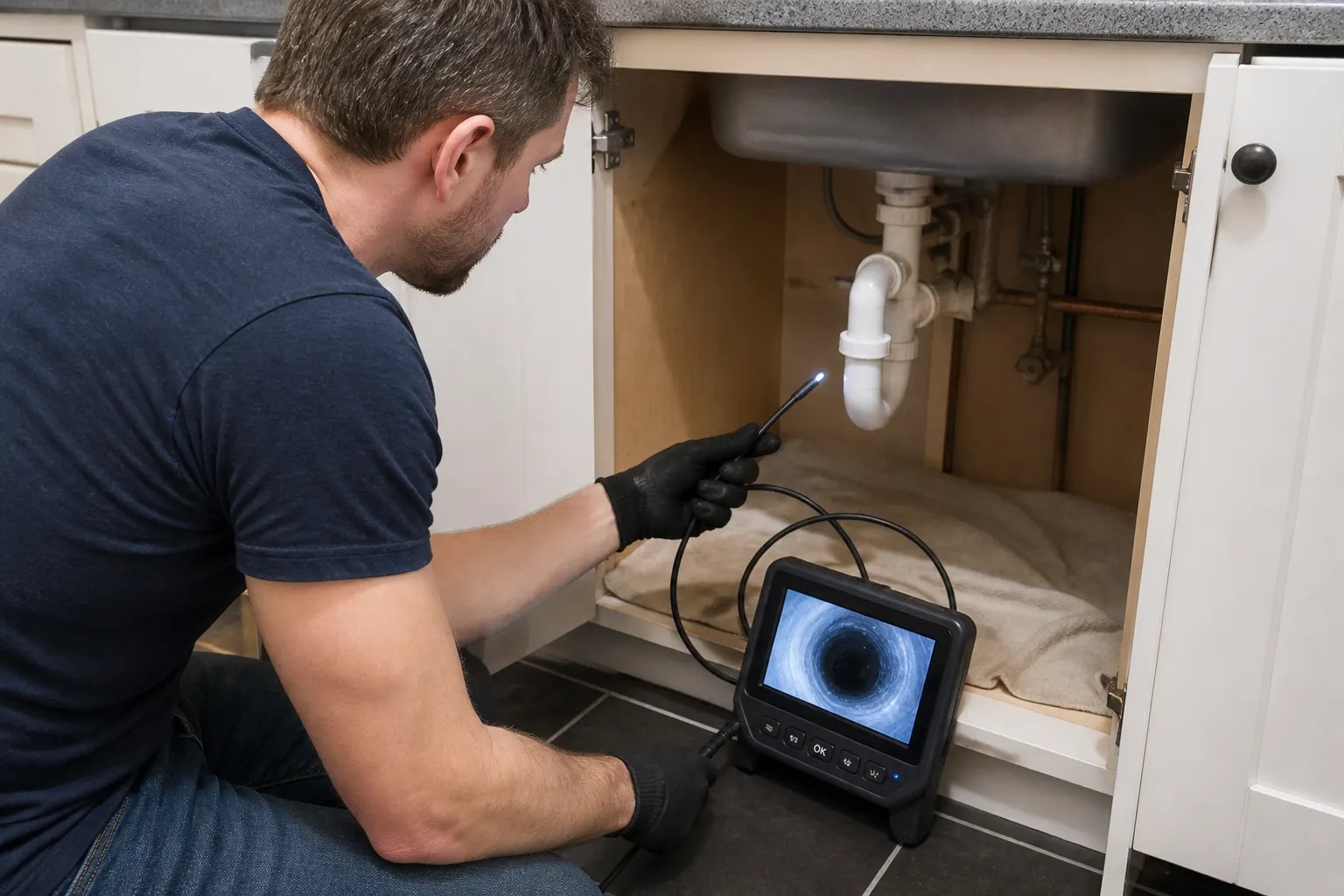 C30-M 5 M Single-Head Endoscope Camera in use