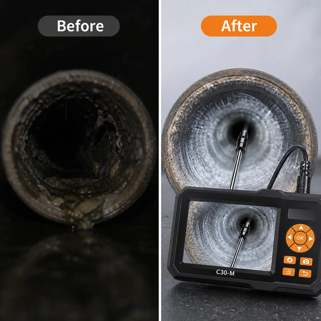 C30-M 5 M Single-Head Endoscope Camera setup and use views